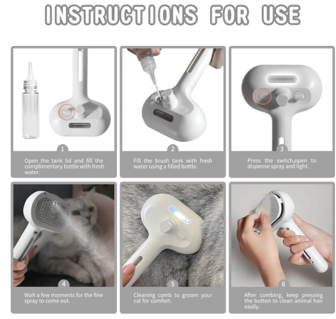 Pet Hair Spray Brush - Apexluxary