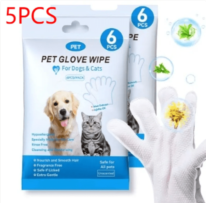 Pet Cleaning Gloves & Wipes - Apexluxary