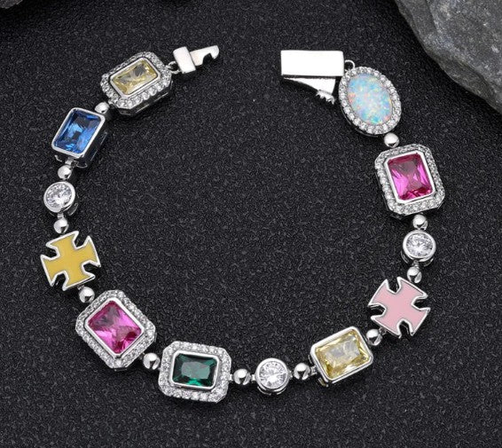 Gold-Plated Hip-Hop Gemstone Necklace - Apexluxary