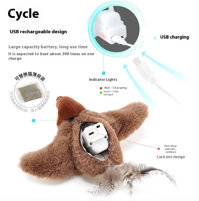 Flapping Bird Cat Toy - Apexluxary