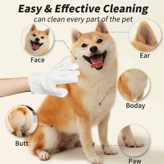 Pet Cleaning Gloves & Wipes - Apexluxary