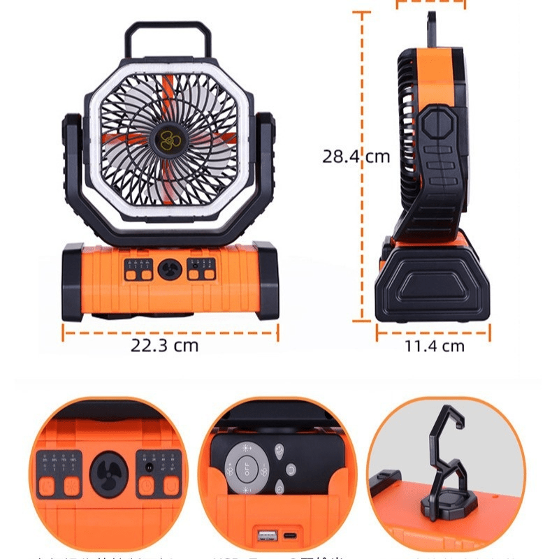 Outdoor Household Power Bank LED Light Camping Fan - Apexluxary